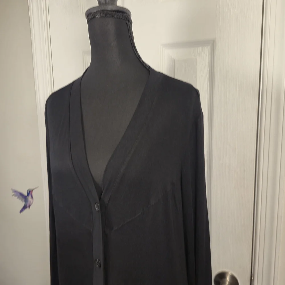 Cable & Gauge Black V-Neck Button Front Cardigan - Size L - Picture 4 of 9